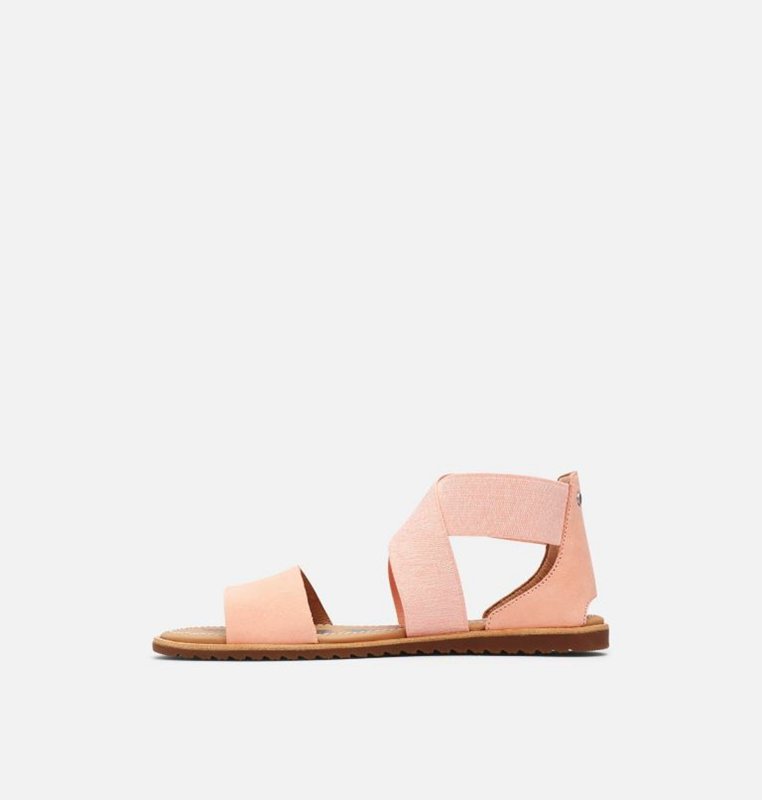 Womens Sandals Pink - Sorel Ella™ Flat - 405971-WXD